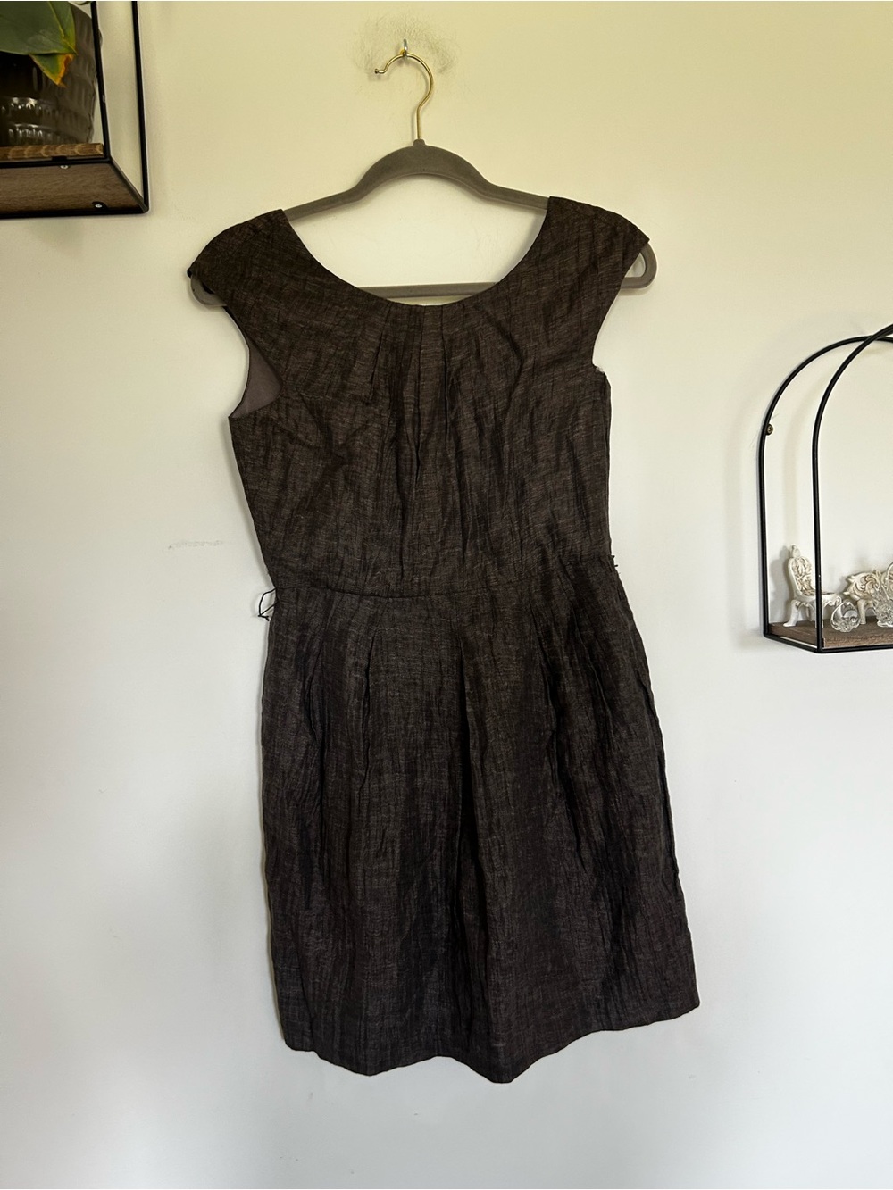 Alice + Olivia Linen‎ Blend Silk Lined Cap Sleeve Mini Dress Size XS